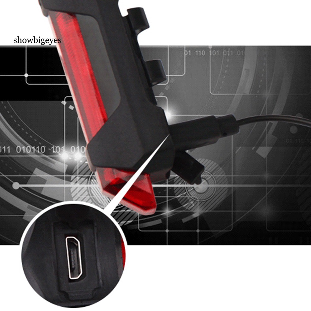 Đèn gắn đuôi xe 5 bóng LEd sạc cổng USB dành cho xe đạp leo núi