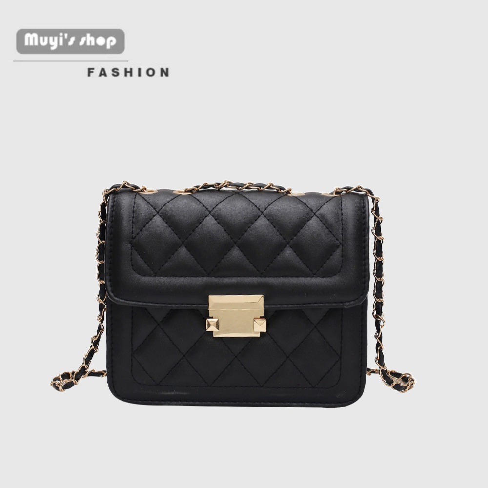 Túi Đeo Vai Phối Dây Xích Đính Kim Cương Giả Sang Trọng Dễ Phối Đồ