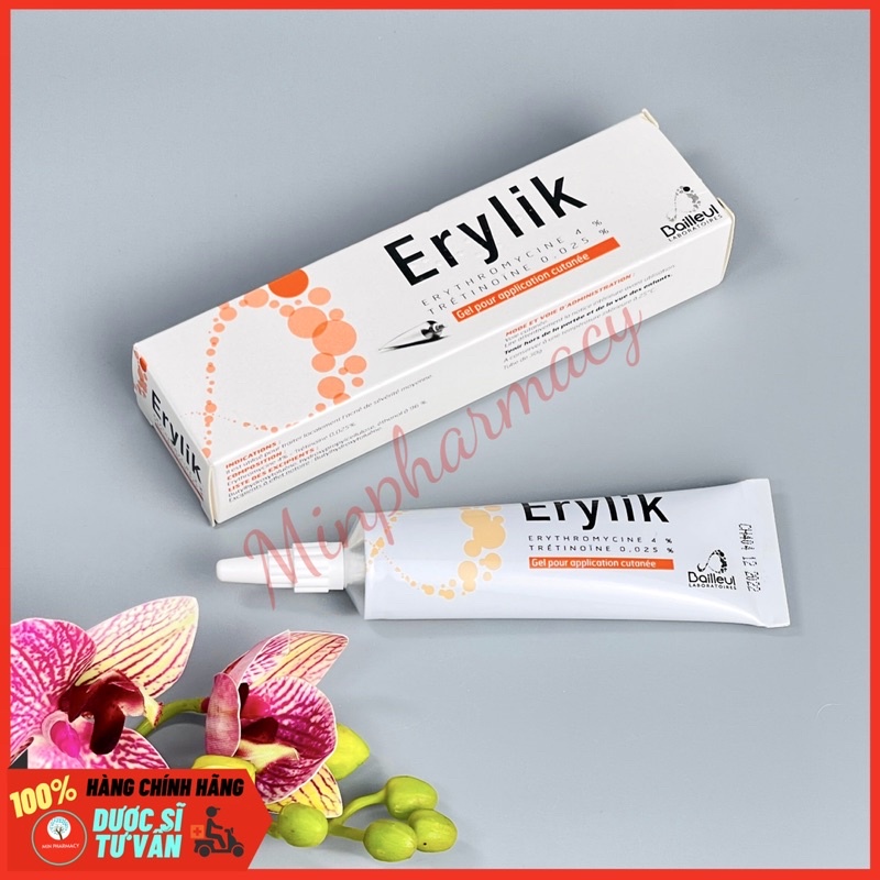 Gel chấm mụn viêm, mụn trứng cá ERYLIK (tuýp 30g) - Minpharmacy