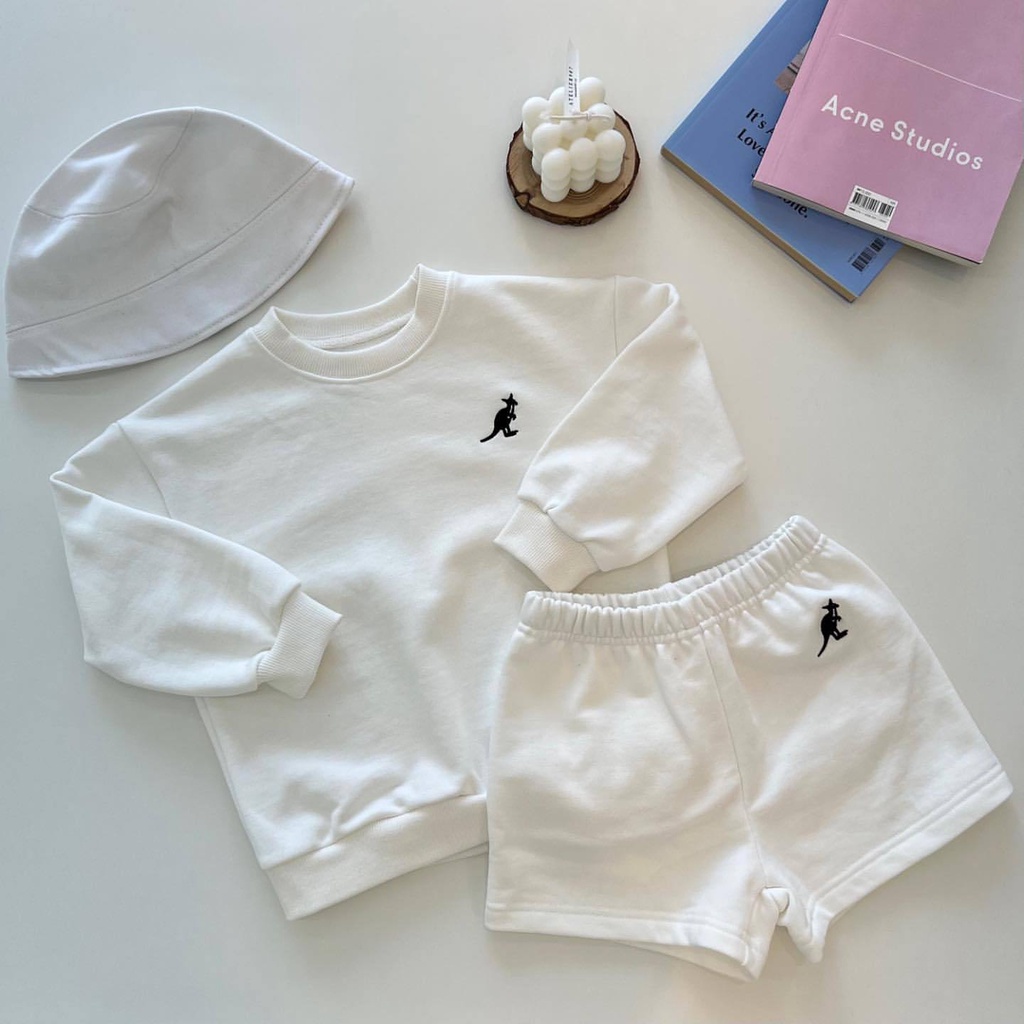 Bộ Đồ Thể Thao Hai Mảnh Áo Thun Và Quần Short Lông Cừu Phong Cách Phương Tây Thời Trang Mùa Thu Hàn Quốc 2022 Mới Dành Cho Bé