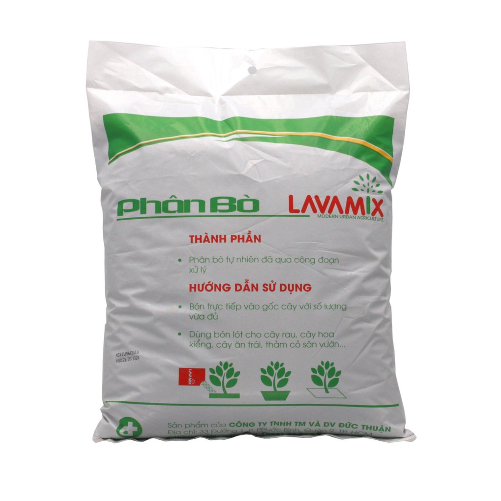 Phân bò khô ủ hoai đã qua xử lí tốt cho rau màu 10dm3  lượng hữu cơ cao, giúp tăng độ mùn, làm đất trở nên tơi xốp