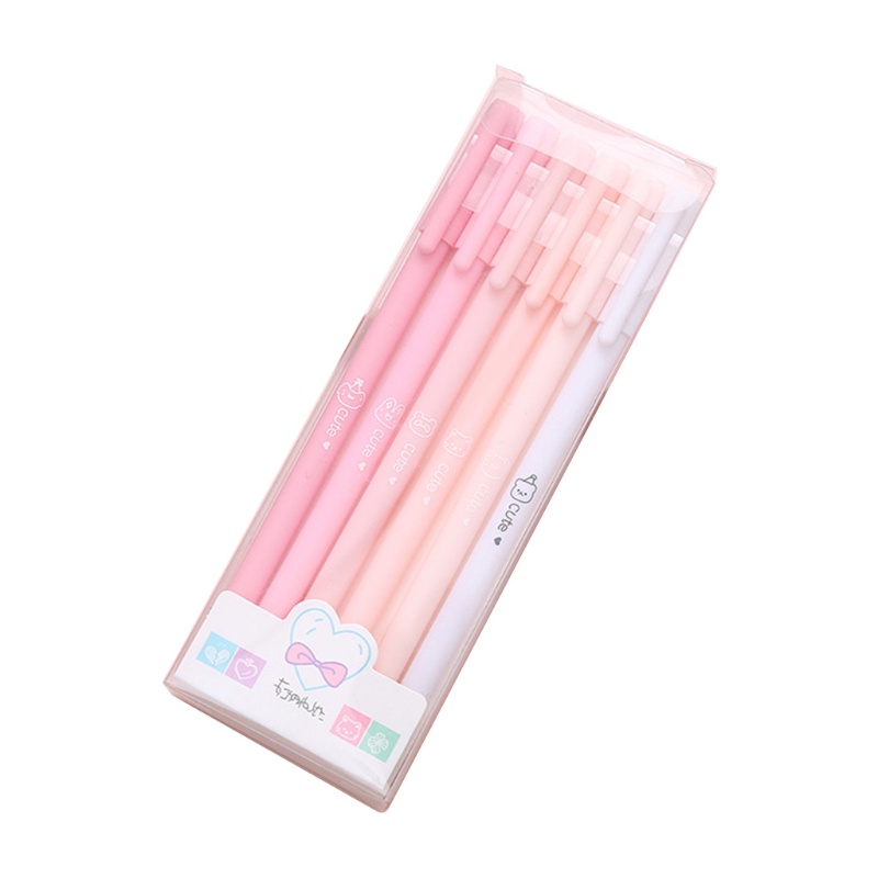 Set 6 Bút Mực Gel Ngòi 0.5mm Bằng Nhựa Dễ Thương Cho Học Sinh