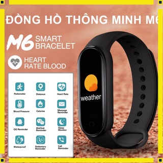 Đồng hồ thông minh smartband M6, đo nhịp tim, đo lượng calo, tập luyện thể thao. Kết nối cả IOS và ANDROID.