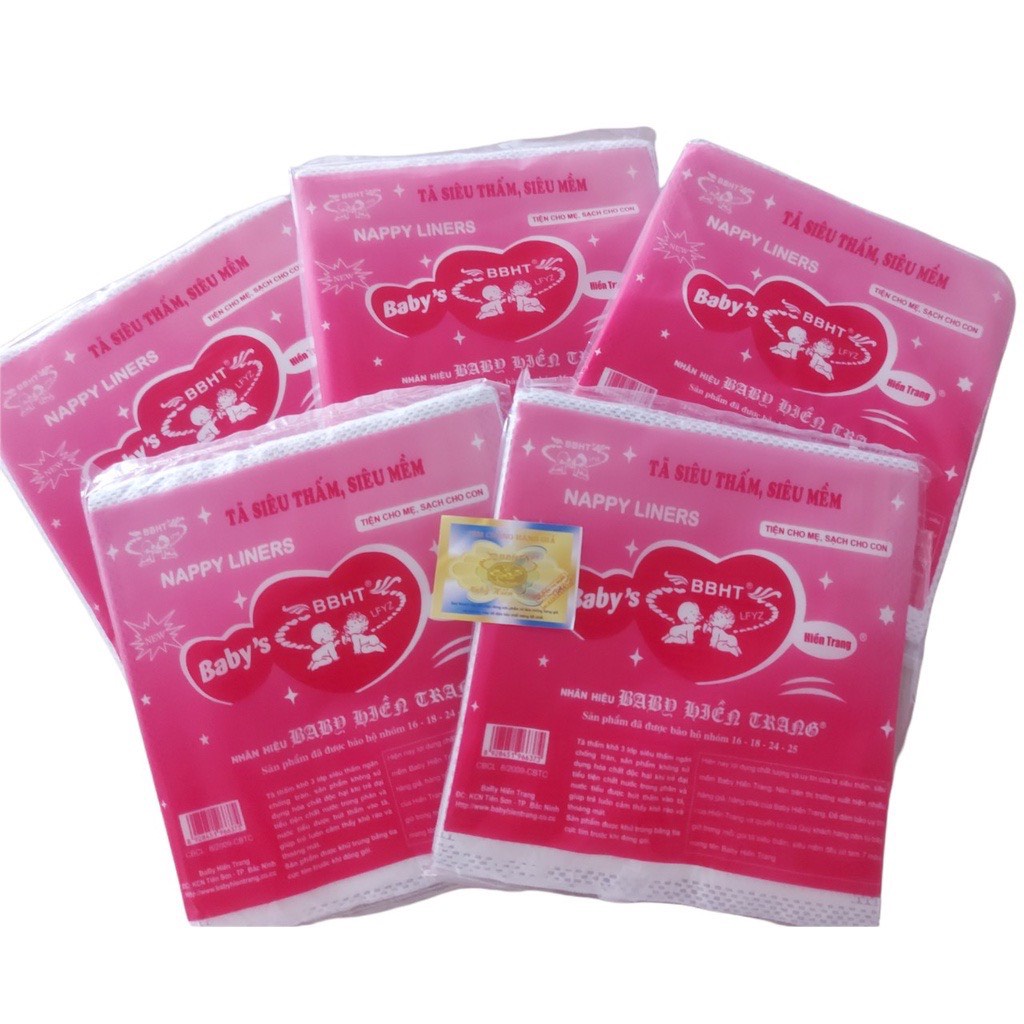 Lót phân xu tím 3 lớp Hiền Trang 9-10 miếng cho bé sơ sinh/ Giấy lót phân su - Sỉ