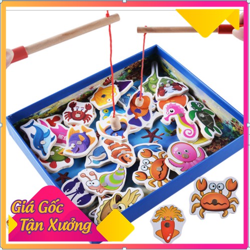 BỘ CÂU CÁ NAM CHÂM 32 CON BẰNG GỖ 💖 FREESHIP 💖 BỘ BẰNG GỖ AN TOÀN TIỆN DỤNG CHO BÉ THỎA SỨC VUI CHƠI