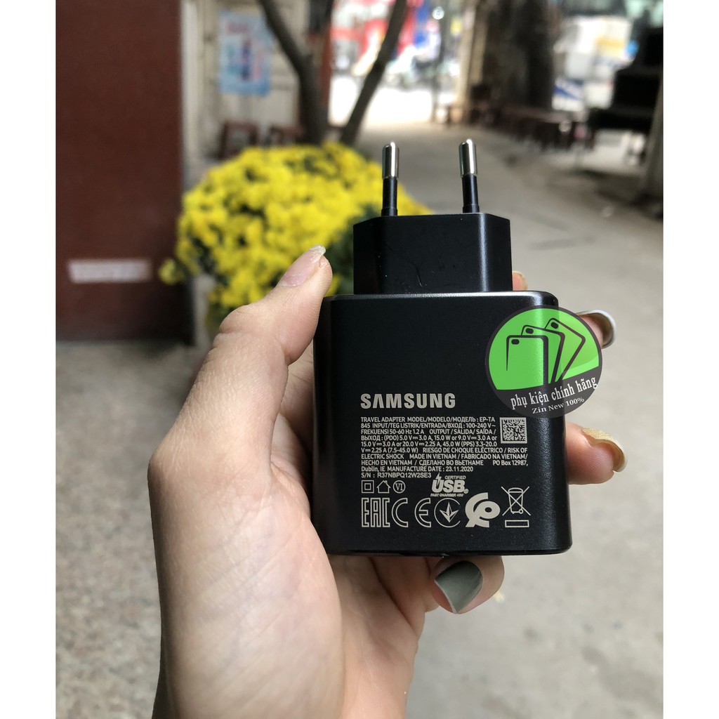 Củ sạc siêu nhanh SAMSUNG 45W,Note 10 Plus/S20 Ultra Note 10 Plus 5G/Note 20/Note 20 Ultra