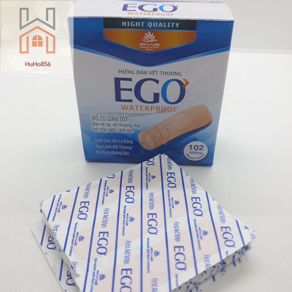 Miếng Dán Vết Thương Ego - Băng dính cá nhân y tế EGO - Hộp 102 miếng