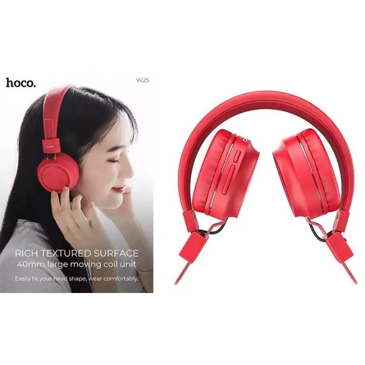 Tai nghe hay Bluetooth chụp tai Hoco W25 có micro Cho Điện Thoại iPhone Samsung Huawei Xiaomi Oppo IPad...