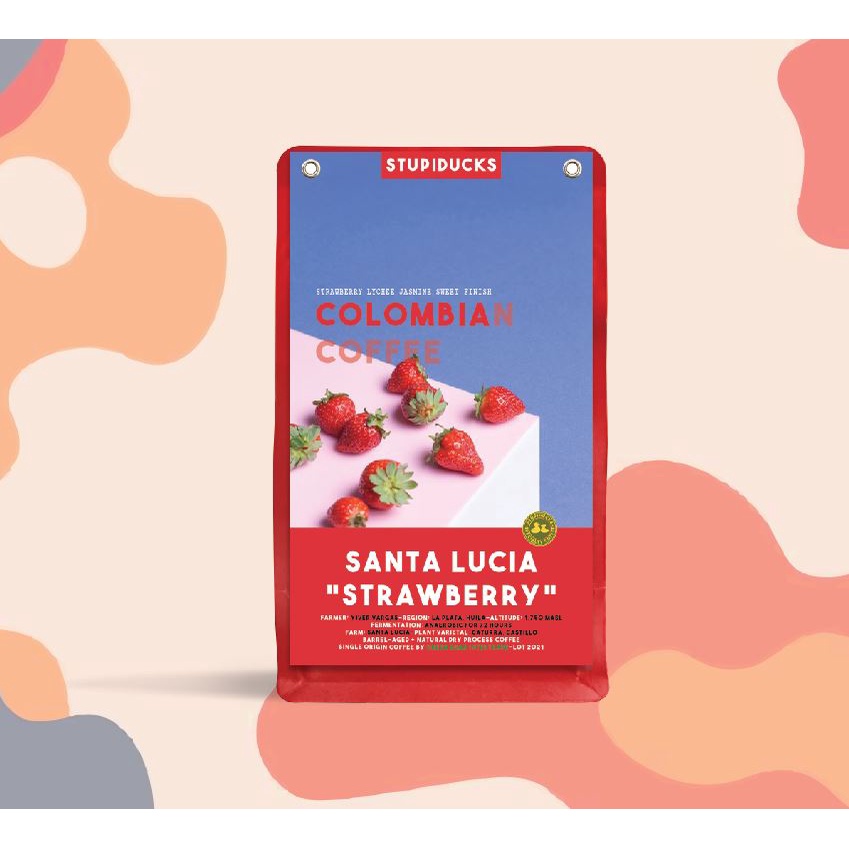 Cà phê đặc sản nông trại Finca Santa Lucia, Colombia - Lô Strawberry Microlot - Stupiducks premium lot 2021 (250g)
