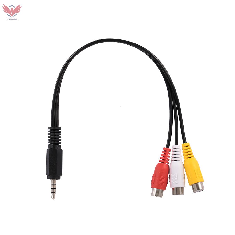 Cáp Chuyển Đổi Âm Thanh Video Từ Giắc Cắm 3.5mm Sang 3 Rca Chất Lượng Cao