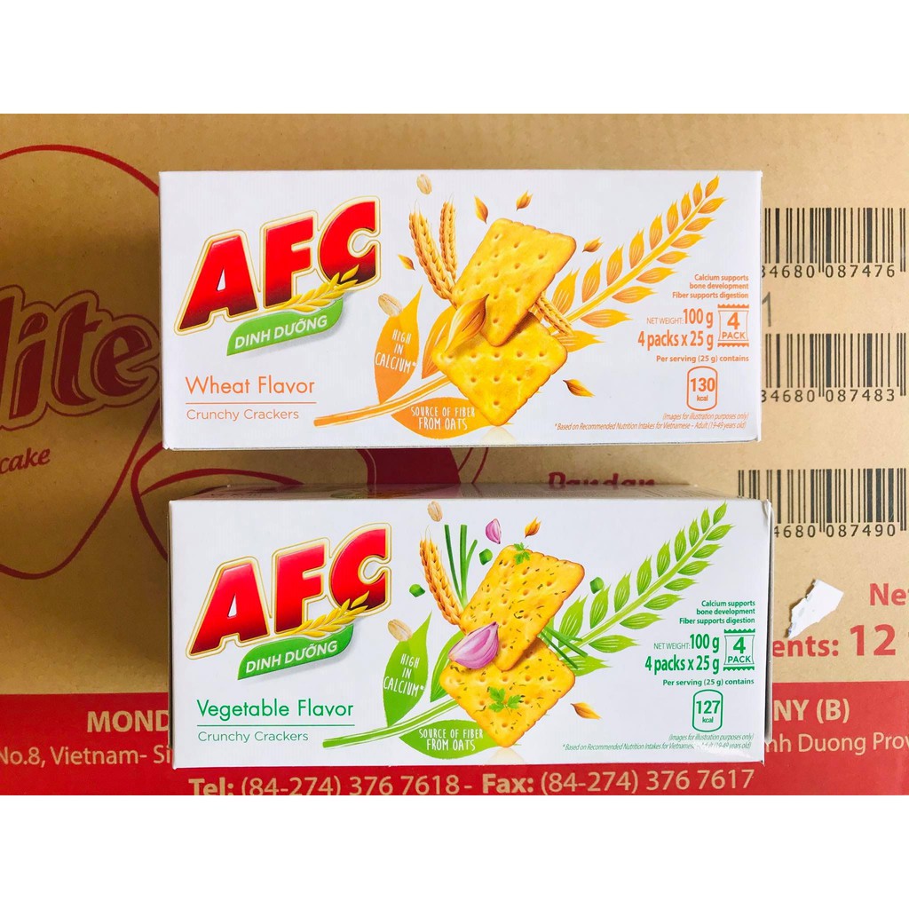 Bánh AFC 100g Mondelez Kinh Đô vị rau cải và lúa mì