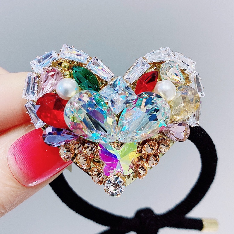 Dây Cột Tóc Cao Su Co Giãn Đính Đá Lấp Lánh Thời Trang Sang Trọng Cho Nữ