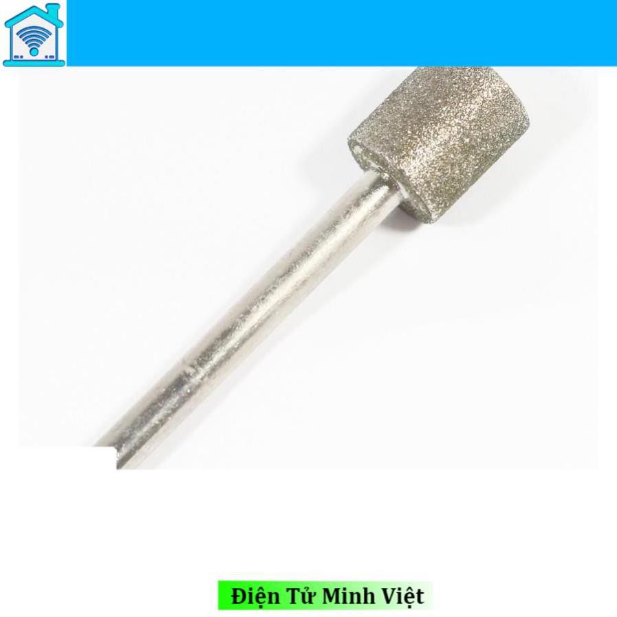 Bộ 2 đầu mài Kim Cương Trục 3mm 01 Mũi Trụ và 01 Mũi Nhọn Chất Lượng Cao