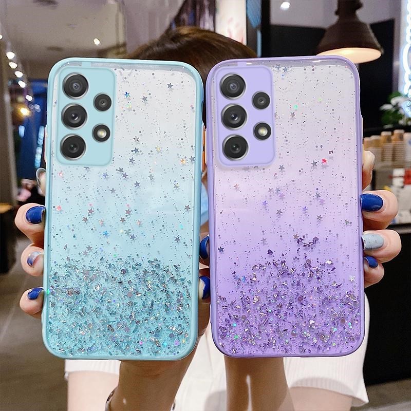 Ốp điện thoại trong suốt lấp lánh bảo vệ camera cho Samsung Galaxy A52 A72 A32 A31 A51 A71 4G/Samsung A32 A72 A52 5G
