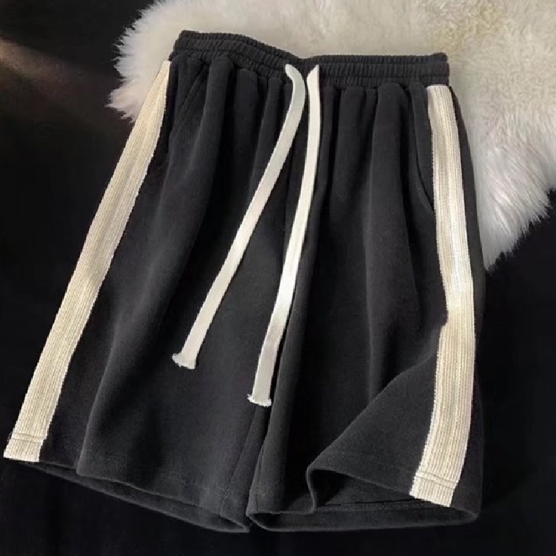 Quần ngắn ống rộng Họa Tiết Sọc Ngang Phong Cách Nhật Bản Dành Cho Nam