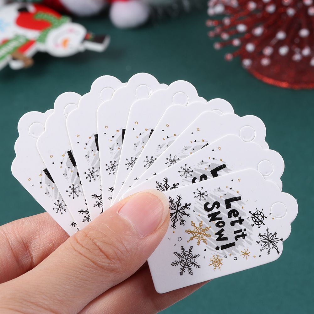 Set 100 Thẻ Giấy Kraft Hình Ông Già Noel Dùng Trang Trí Giáng Sinh Diy