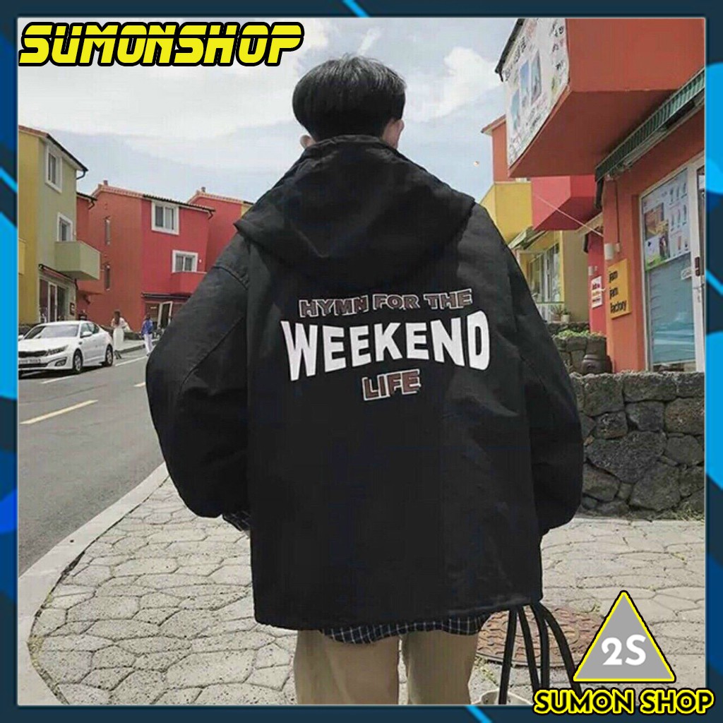 Áo Khoác Dù Chống Nắng WEEKEND Cặp Đôi Cho Nữ Cho Nam Có 2 Màu Unisex Form Rộng Jacket Ulzzang- SUMON SHOP