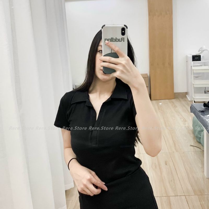 Áo phông trơn cổ bẻ