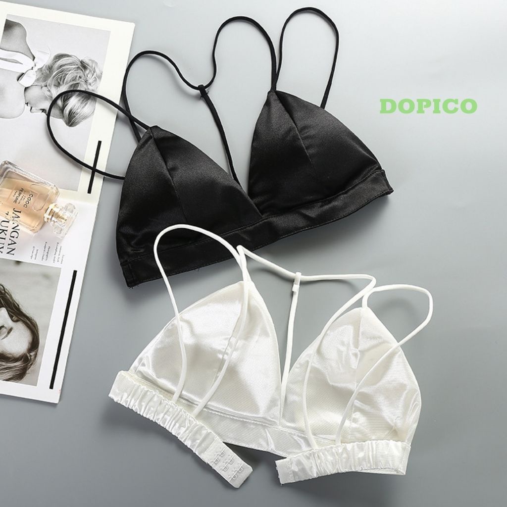 Áo bra nữ 2 dây đẹp satin phi bóng mặc cực xinh DOPICO B9604