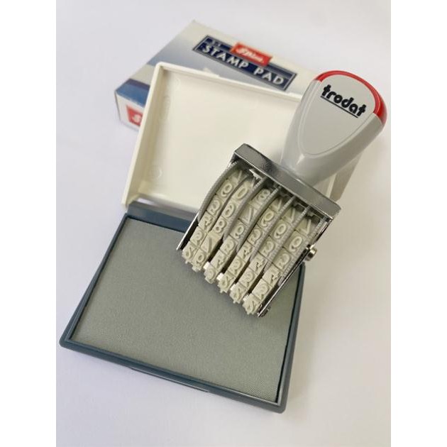 Dấu đóng số xoay tay Trodat  1554  hoặc 1556  kèm khay mực Shiny SP1