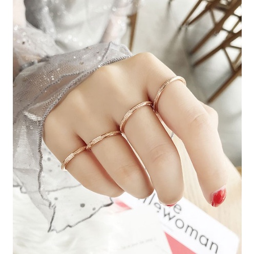 [FreeShip] Nhẫn nữ Titan 3 màu phun cát J4-310 - CAM KẾT KHÔNG BAY MÀU