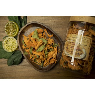 KHÔ GÀ LÁ CHANH CAY VƯA  CƯỜNG THỊNH - ĐÓNG GÓI 1KG VÀ 500FR BỊCH 100G TÚI ZIP - CÓ GIẤY CHỨNG NHẬN VSATTP