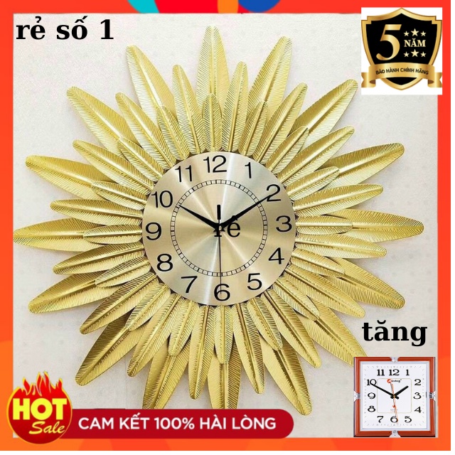 [ MUA 1 Tặng 1Đồng Hồ Treo Tường trang trí Thân Kim Loại ,Họa Tiết Hoa Hướng Dương -70cm -Hàng Nhập Khẩu- BH 5 Năm