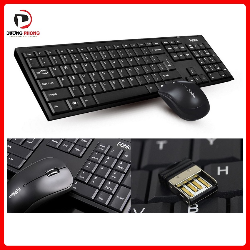 Bộ phím chuột không dây Fuhlen A120G Optical Wireless - BH24T Chính hãng