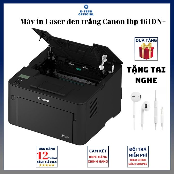 Máy in laser đen trắng Canon LBP 161DN+ (Hộp mực lớn) - Bảo hàng 12T