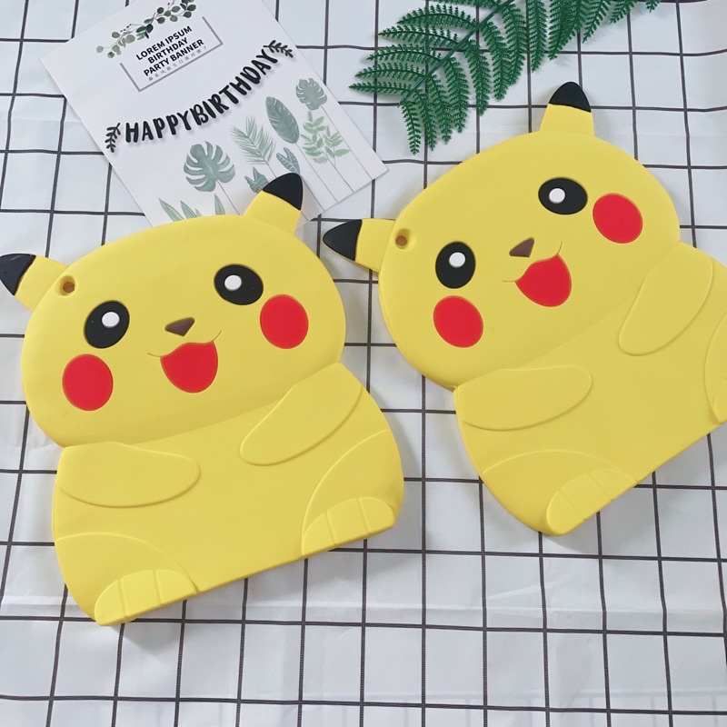 Vỏ Ốp iPad 2/3/4 Silicon Dẻo Hoạt Hình Pikachu Stitch Ngộ Nghĩnh