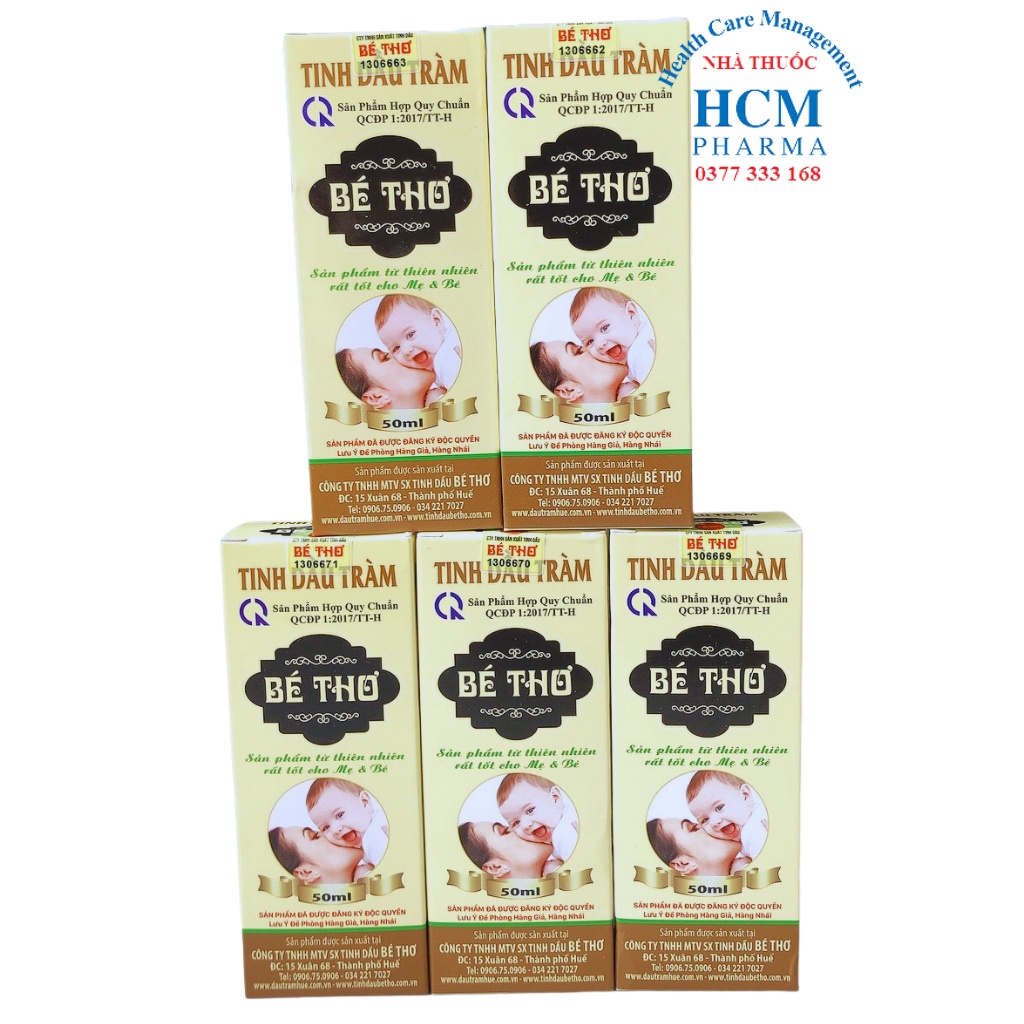 Tinh dầu tràm Huế nguyên chất cho Bé Thơ trẻ sơ sinh 50ml có tem chống hàng giả của nhà sản xuất HCM15