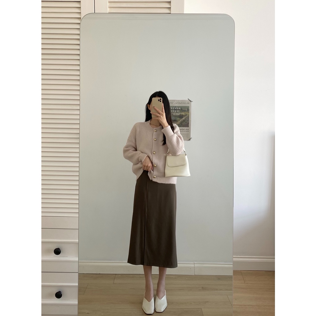 Áo cardigan len cổ tròn cúc vàng đồng _A0321 | BigBuy360 - bigbuy360.vn