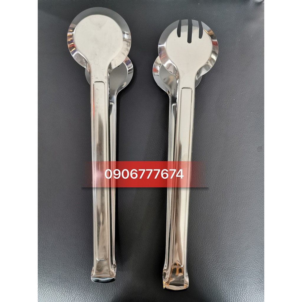 Set 2 Kẹp Gấp Bánh Gấp Thức Ăn Inox Đầu Tròn