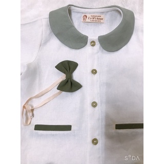 Set đồ linen bé trai kèm nơ