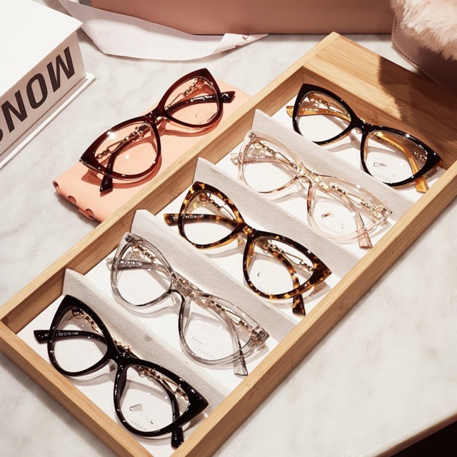 Kính Mắt Mèo Giả Cận + Hộp Đựng