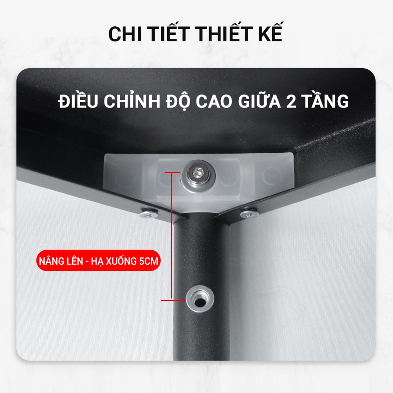 Kệ Bếp Để Lò Vi Sóng Thép Carbon Sơn Đen Tĩnh Điện Kệ Để Đồ Đa Năng VANDO