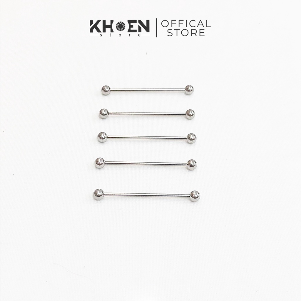 Khuyên tai Industrial đầu bi dài 35-40mm