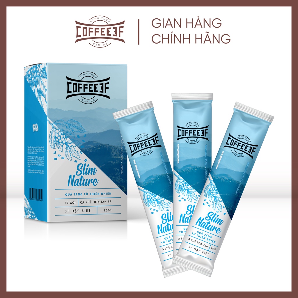 Cafe latte hỗ trợ giảm cân cafe xanh và đường ăn kiêng Slim Nature - Coffee 3F (Hộp 10 gói x 16g) | BigBuy360 - bigbuy360.vn