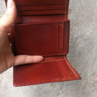 Ví nam da bò gập 3 da pullup cao cấp(da thật 100%).