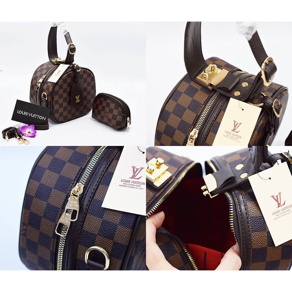 Túi Đeo Chéo LV Hình Tròn Hàng Nhập Khẩu UK 20X19 CM 1KG Tải Trọng 2 PIS + Túi Đeo Chéo Thời Trang Hàn Quốc Chất Lượng Cao Có Dây Đeo Túi Thương Hiệu Slempang Chất Lượng Cao