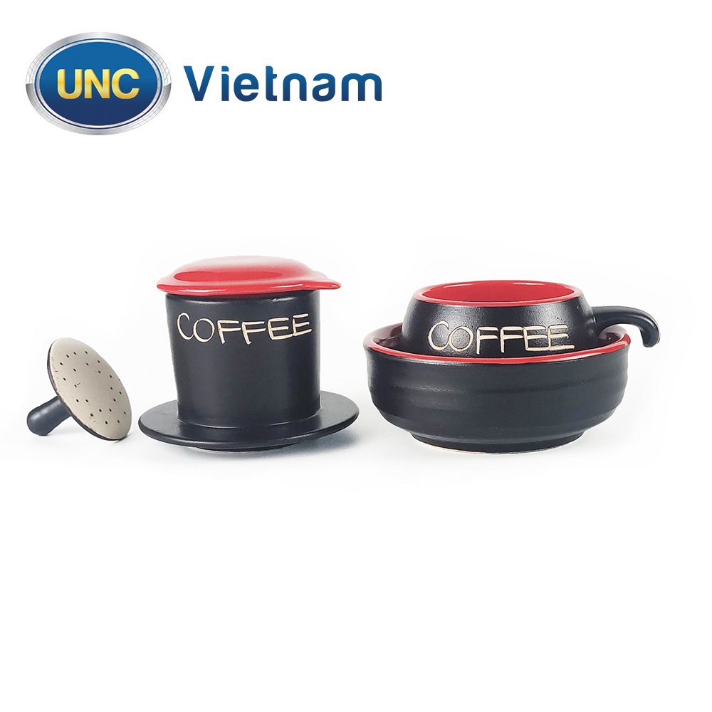Bộ Phin Cà Phê Sứ UNC Việt Nam - Sử dụng bát giữ nhiệt, nhiều màu sắc, đủ món, pha cafe sẽ ngon hơn.