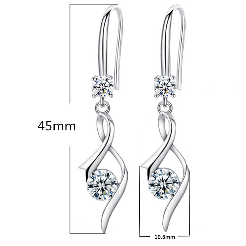 Khuyên Tai Nữ Bạc 925 Kiểu Dáng Giọt Nước Thời Trang Thanh Lịch