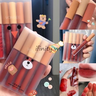 Set 5 Son Kem Lì Gấu Vongee Nội Địa Trung