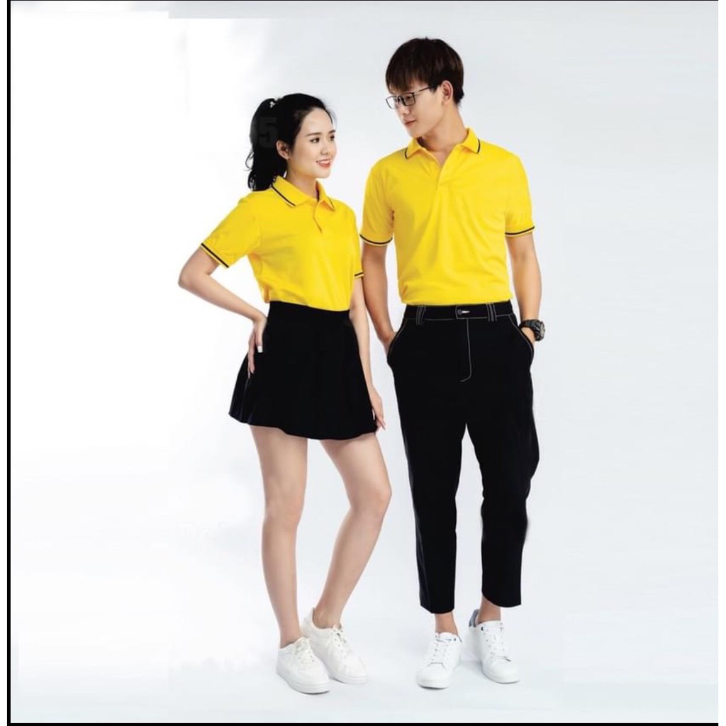 Áo POLO nam nữ cổ tròn đẹp giá rẻ form rộng, Áo thun polo nam trơn vải cotton cá sấu dày dặn