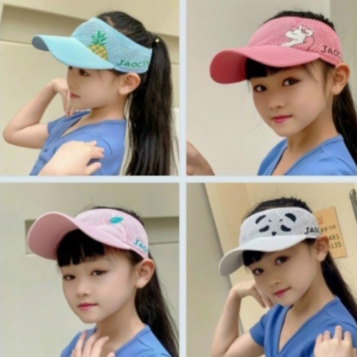 Mũ lưỡi trai kiểu hở nữa đầu họa tiết hình thú đáng yêu cho bé