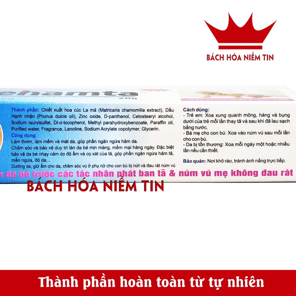 Kem giảm hăm da Behamta - giúp giảm hăm tã, mẩn ngứa, đỏ da - dùng cho bé và mẹ - thành phần cúc la mã, hạnh nhân