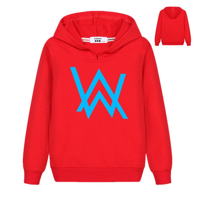 Áo khoác hoodie vải chất liệu cotton mỏng họa tiết in logo alan walker thời trang xuân thu cho bé trai