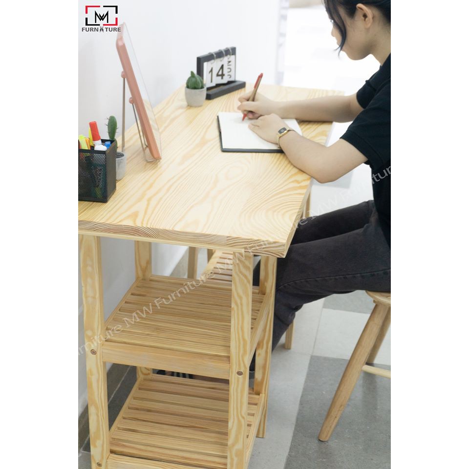 Bàn làm việc 100% gỗ thông mỹ nhập khẩu thương hiệu MW FURNITURE - Nội thất phòng làm việc