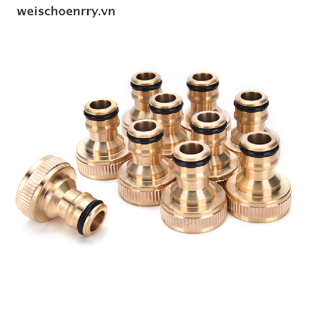 WW 2pcs 3/4&quot; Threaded Brass Tap Adaptor Garden Water Hose Pipe Connector Fitting WW
