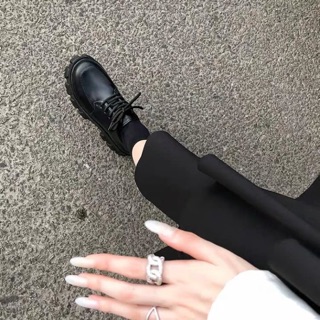 Giày đế kiểu Harajuku da bóng & da lì